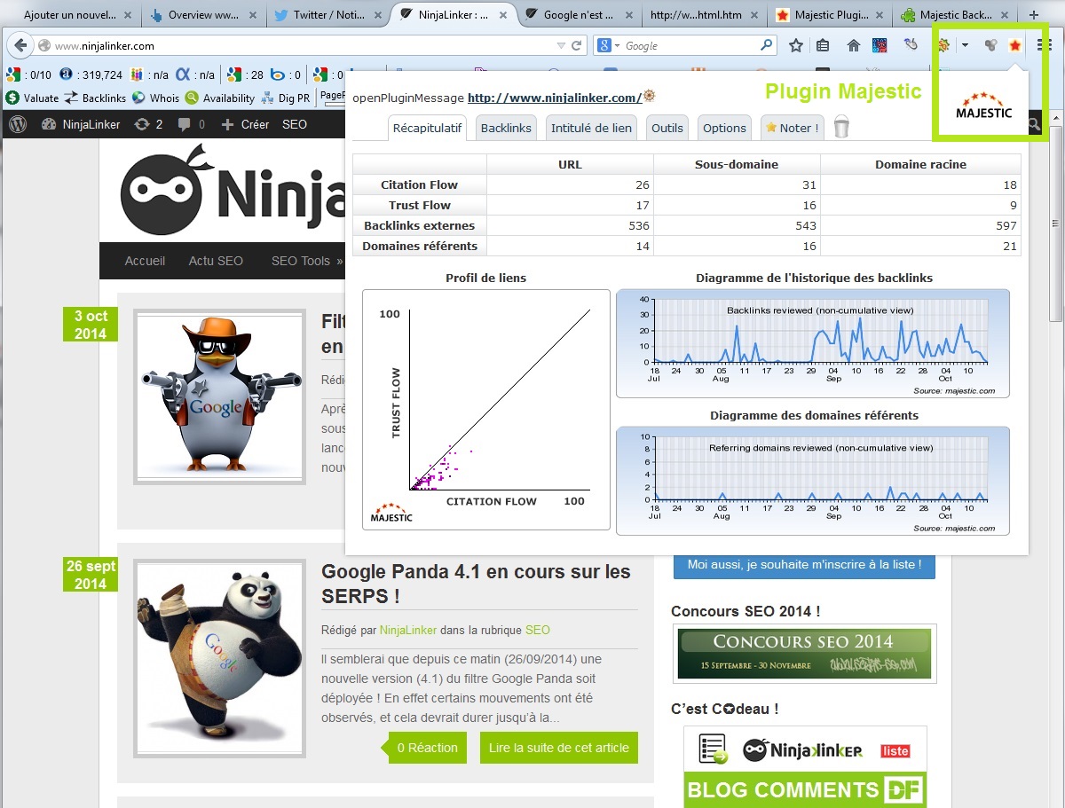 Plugin Majestic SEO "Browser Plugin" & Toolbar ~ NinjaLinker